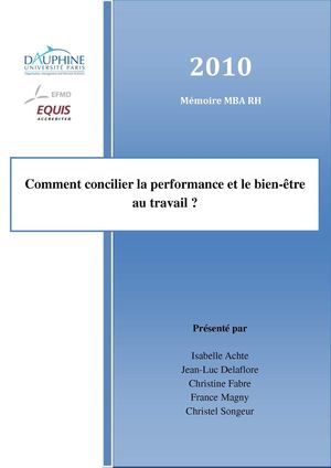 Comment concilier la performance et le bien-être au travai